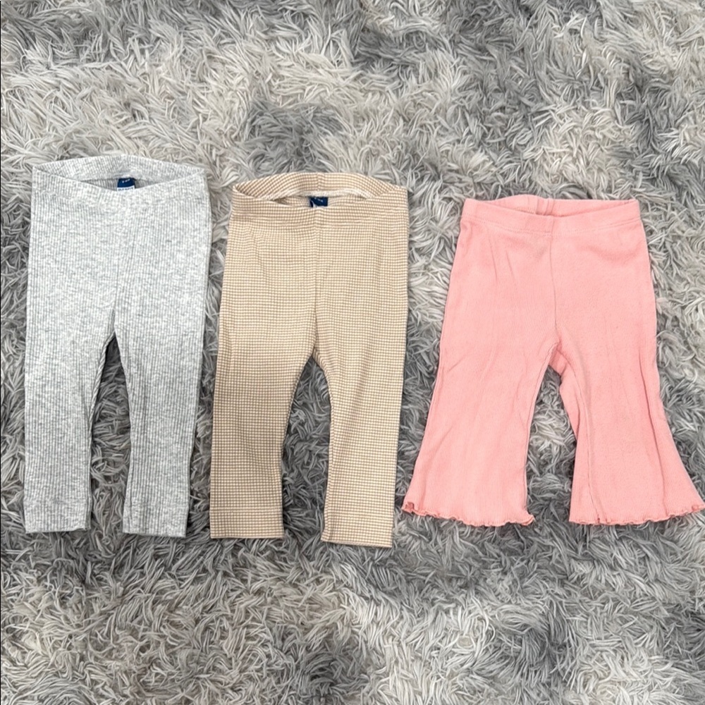 Kids Bottoms Set - Gray, Tan, and Pink